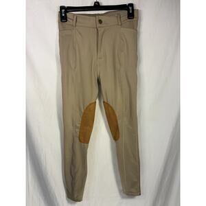 Beroy Women's Riding Knee-Patches Pants Equestrian Front-Zip Breeches Sz L